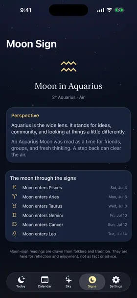 Gibbous moon sign screen