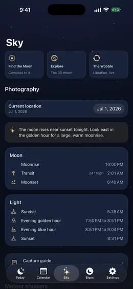 The Gibbous photography planner